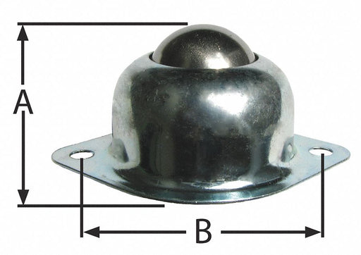 Ball Transfer Flange 1 Ball Dia.