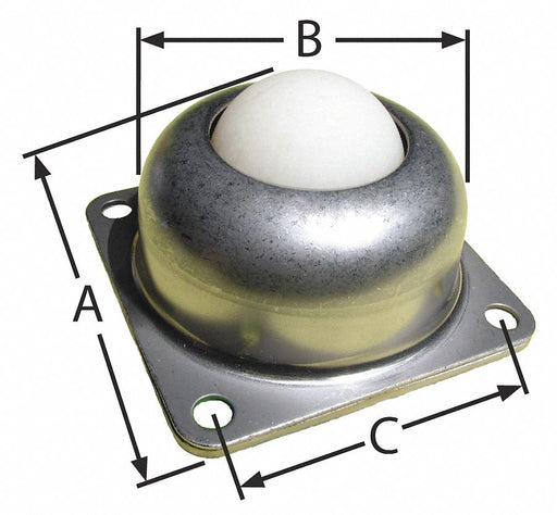 Ball Transfer Flange 1-1/2 Ball Dia.