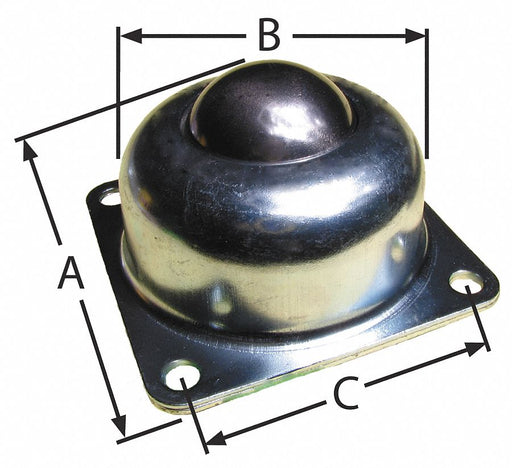 Ball Transfer Flange 1-1/2 Ball Dia.