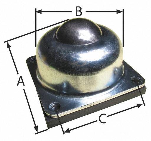Ball Transfer Flange 1-1/2 Ball Dia.