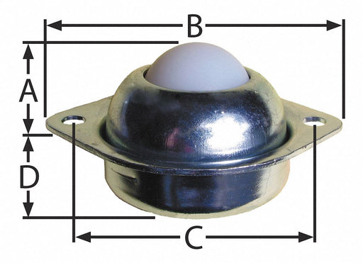 Ball Transfer Countersunk 1 Ball Dia.