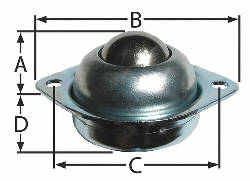Ball Transfer Countersunk 1 Ball Dia.