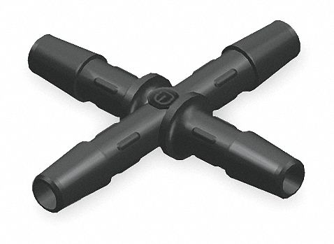 Cross HDPE Barbed1/4 1/4 1/4 1/4 PK10