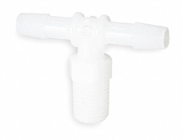 Tee HDPE Barbed3/8 3/8 MNPT1/4 PK10