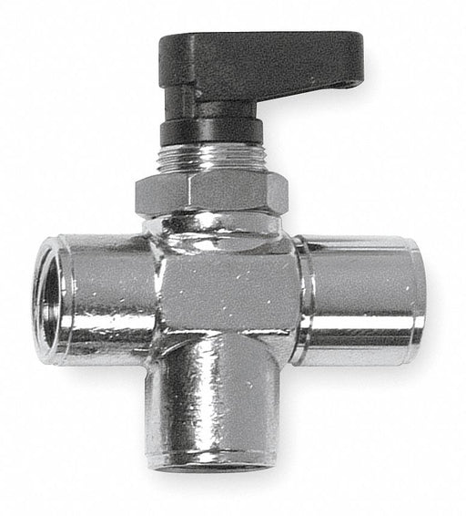 Manual 3-Way Ball Valve 1/4 Brass