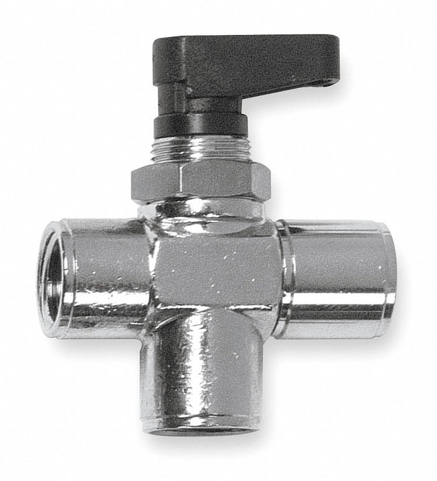 Manual 3-Way Ball Valve 1/8 Brass