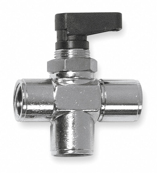 Manual 3-Way Ball Valve 1/4 Brass