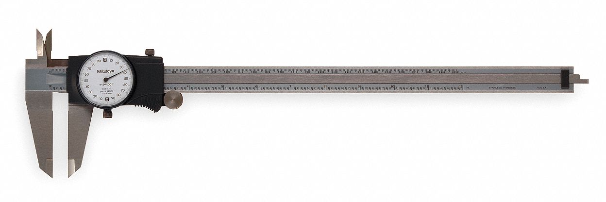 Dial Caliper 12 In 0.200/Rev White Face