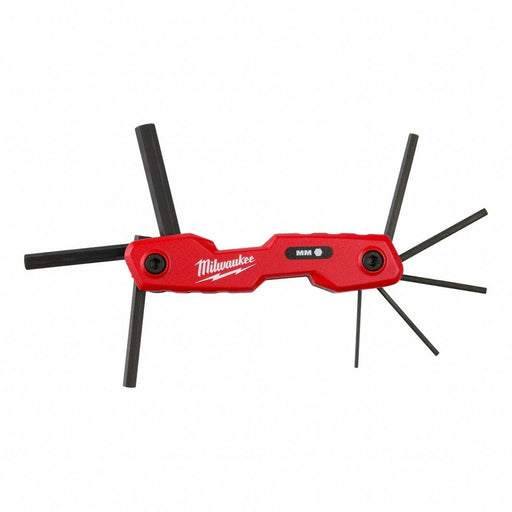 8-Key Folding Hex Key Set - Metric