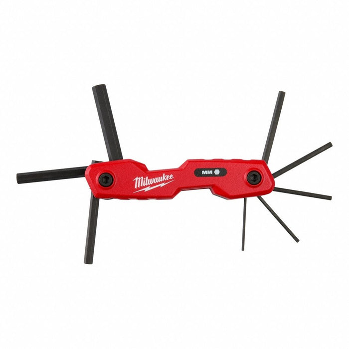 8-Key Folding Hex Key Set - Metric