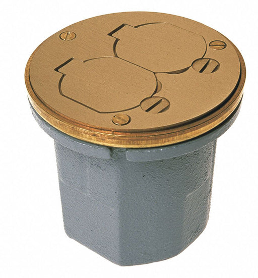 Flr Box Cast Iron Assbly Brass Duplx Cvr