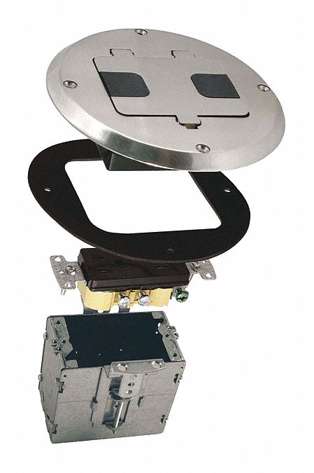 Flr Box Kit Wood Resi 15A Nickel Finish