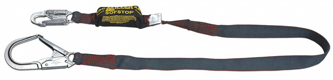 Shock-Absorbing Lanyard Black