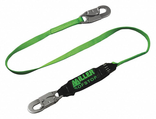 Shock-Absorbing Lanyard Black/Green