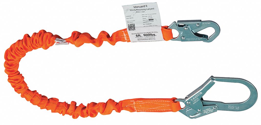 Shock-Absorbing Lanyard Orange
