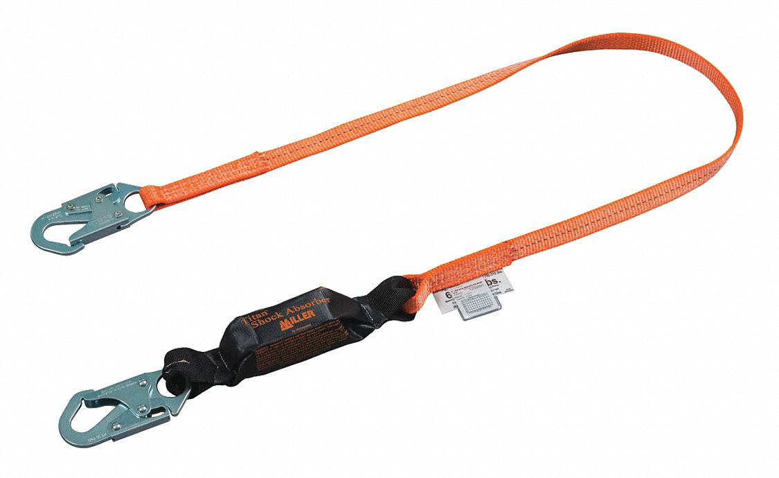 Shock-Absorbing Lanyard Orange