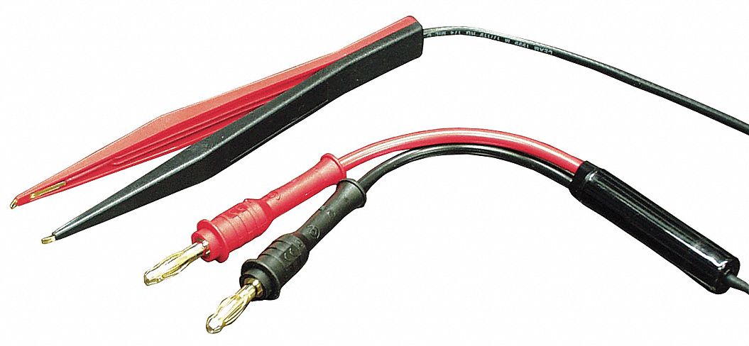 TestLeads Rd/Blk 400V 18AWG Silicone 6in
