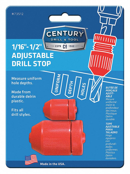 Drill Stop Collar 1/16 in to 1/2 in L