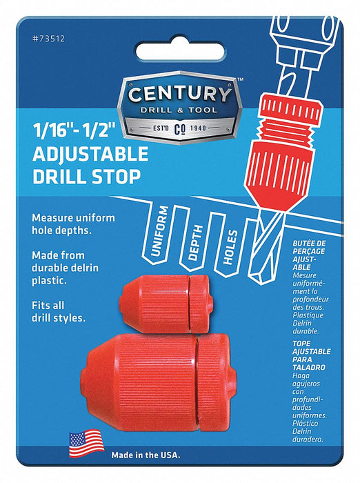 Drill Stop Collar 1/16 in to 1/2 in L