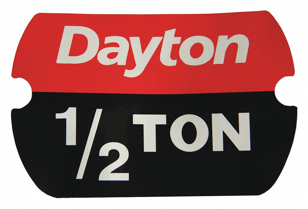 Label Rated Load 1/2 Ton