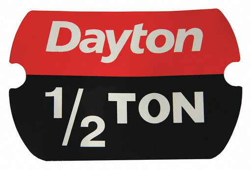 Label Rated Load 1/2 Ton
