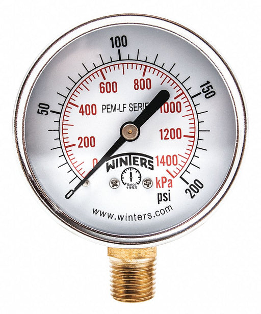 J1380 Gauge Pressure 0 to 200 psi 2-1/2 in.