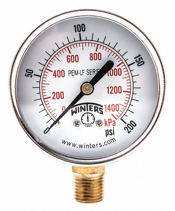 J1380 Gauge Pressure 0 to 200 psi 2-1/2 in.