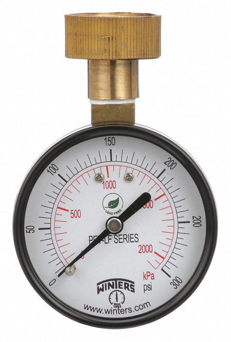 K4555 Water Test Gauge 2.5 in 0 to 300 psi