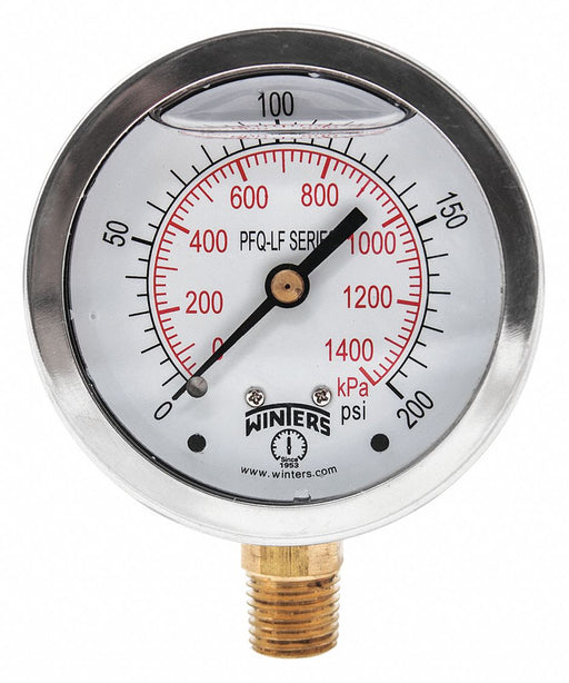 J1382 Gauge Pressure 0 to 200 psi 2-1/2 in.
