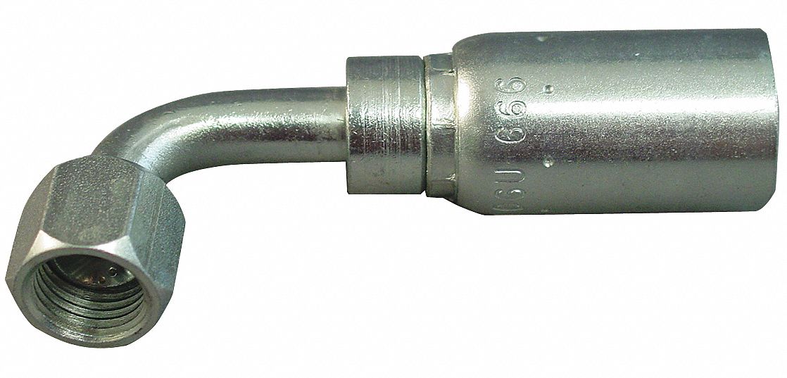 Crimp Fitting 90 Deg 1/2 ID 7/8 FJIC