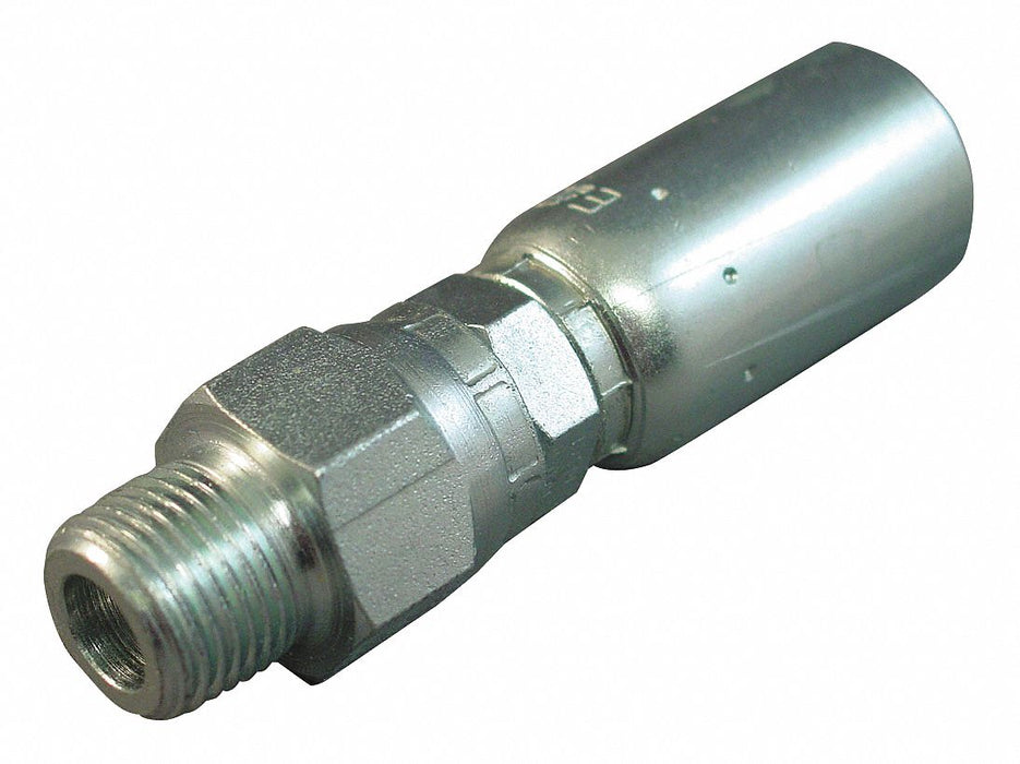 Crimp Fitting 1/4 I.D. 1/4 M NPTF PK5
