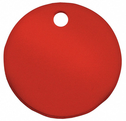 Blank Tag Aluminum 3in H 3in W Red PK5
