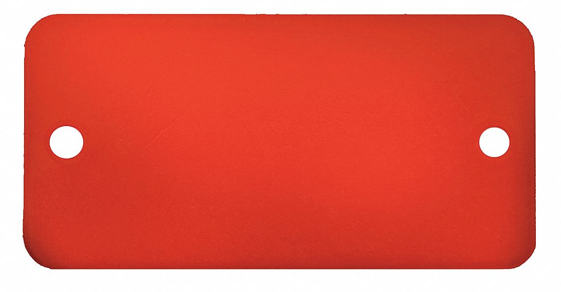 Blank Tag Aluminum 1in H 2in W Red PK5