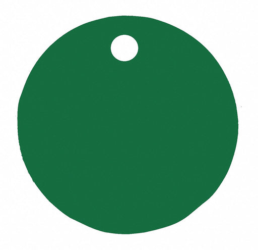 Blank Tag Aluminum 1in H 1in W Green PK5