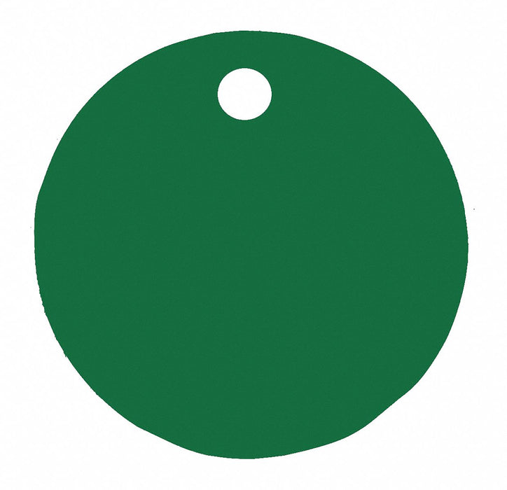 Blank Tag Aluminum 1in H 1in W Green PK5