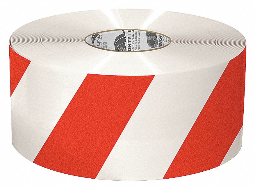 Floor Tape Red/White 6 inx100 ft Roll