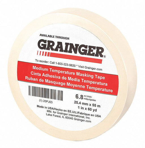 Masking Tape 1 W 60 yd L Tan