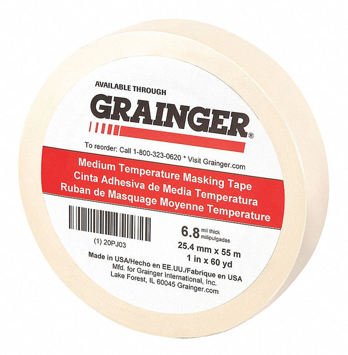 Masking Tape 1 W 60 yd L Tan