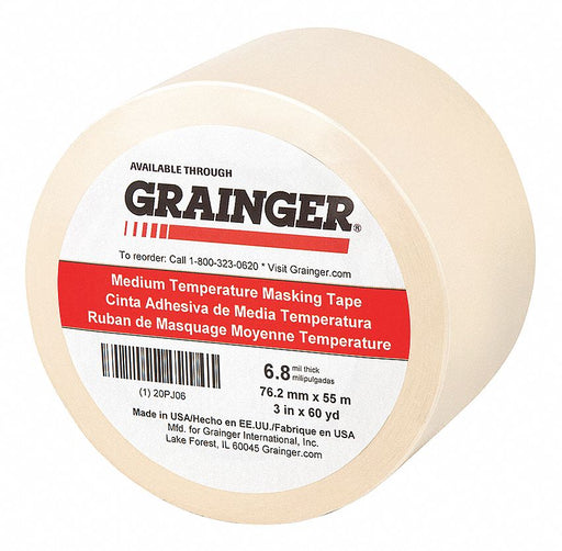 Masking Tape 3 W 60 yd L Tan