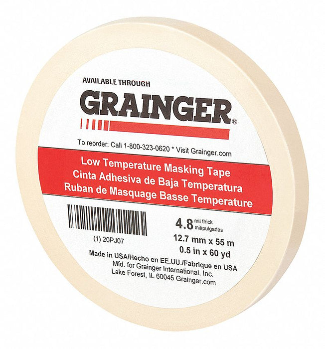 Masking Tape 1/2 W 60 yd L Tan
