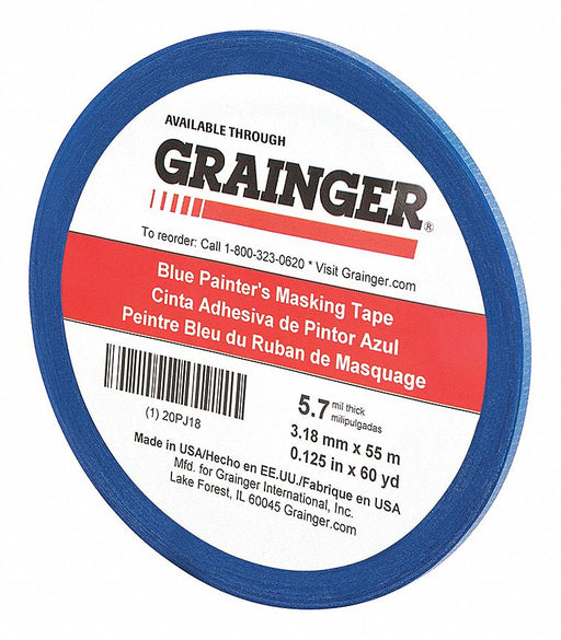 Painters Masking Tape 1/8 W 60yd L Blue