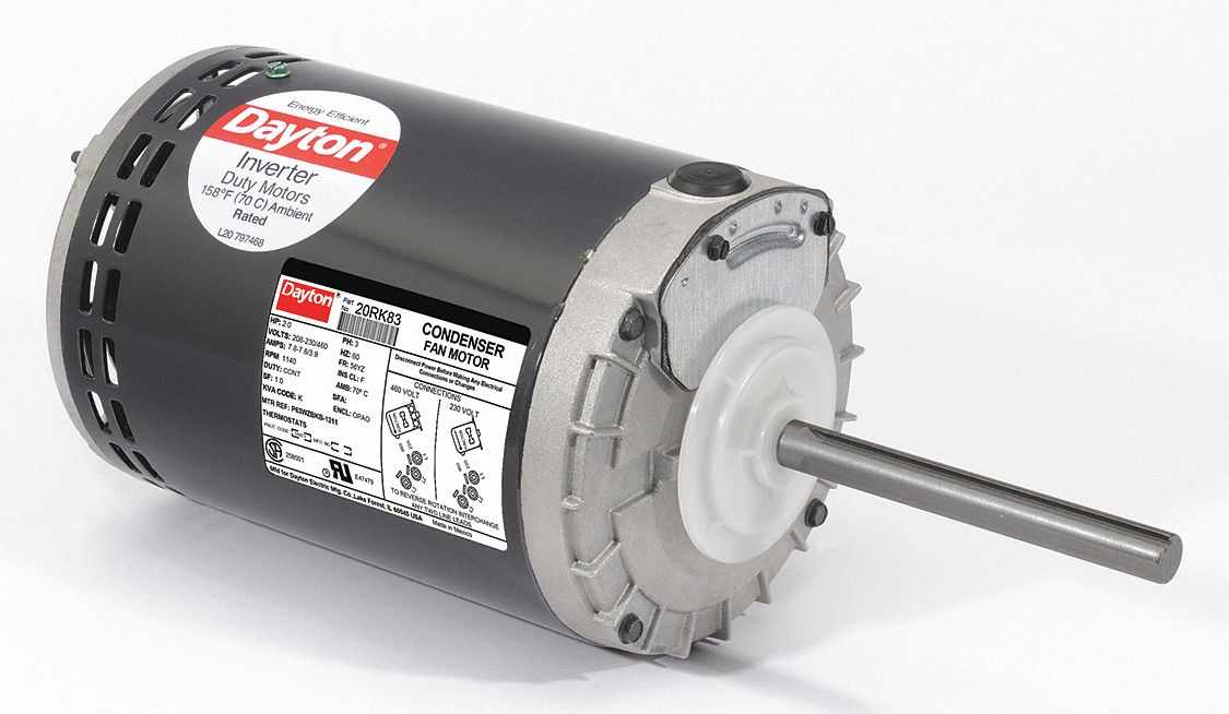 Condenser Fan Motor 2 HP 1140 rpm 60 Hz