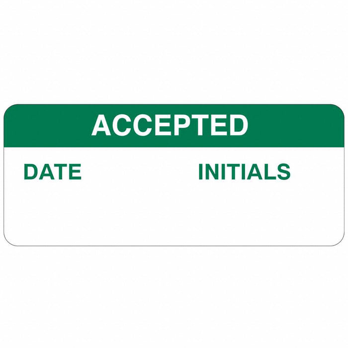 InspectionLabel Green/White PK364