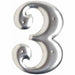 NumberLabel Aluminum 3inH 2inW PK10