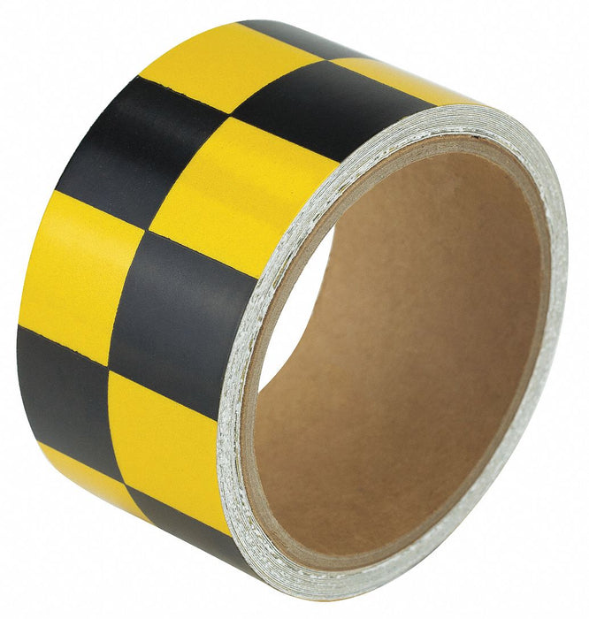 Floor Tape Black/Yellow 2 inx15 ft Roll