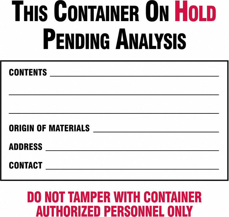 Waste Label 6 in Paper PK100