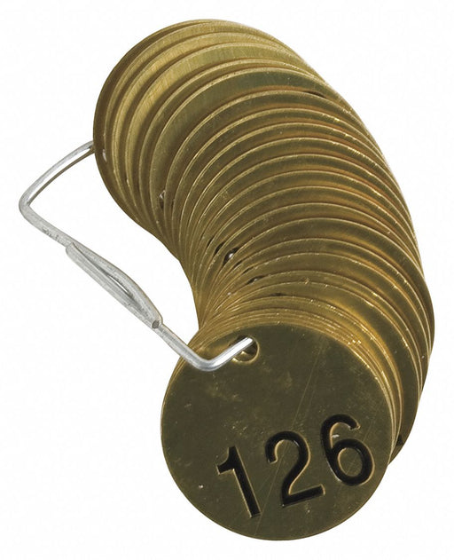 Numbered Tag Set Brass 1 1/2in W PK25