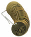 Numbered Tag Set Brass 1 1/2in W PK25