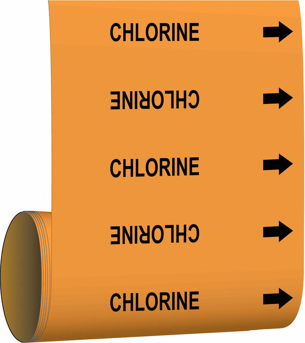 Pipe Marker Chlorine 30 ft H 8 in W