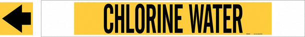 Pipe Marker Chlorine Water 4in H 24in W